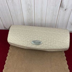 Helium Paris Ivory-Golden Clam Shell Eyeglasses Case
